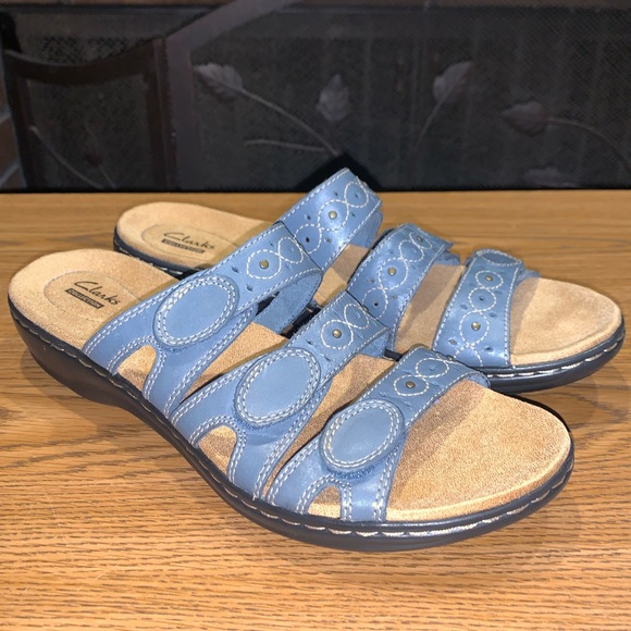 Clarks Shoes Clarks Womens Leisa Cacti Q Denim Blue Leather